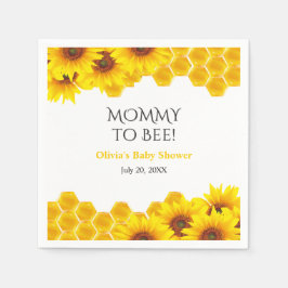 Servilleta De Papel Ducha de bebé de Mamá a Abeja con Panal Amarillo