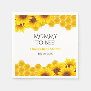 Servilleta De Papel Ducha de bebé de Mamá a Abeja con Panal Amarillo
