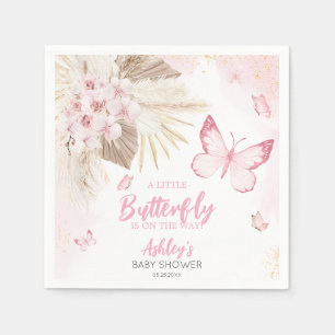 Servilleta De Papel Ducha de bebé de mariposa rosa