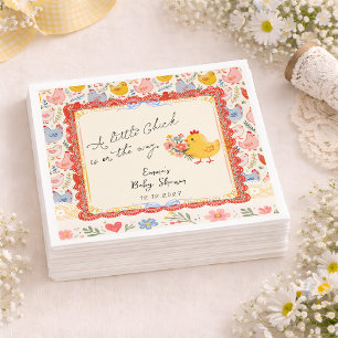 Servilleta De Papel Ducha de bebé de niña floral de pollito de primave