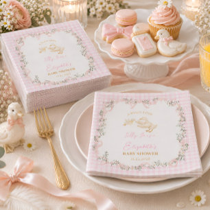 Servilleta De Papel Ducha de bebé de niña Silly Goose personalizada