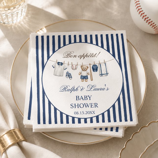 Servilleta De Papel Ducha de bebé de oso de béisbol (Subido por el creador)