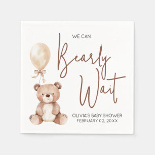 Servilleta De Papel Ducha de bebé de Oso Marrón Globo