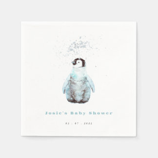 Servilleta De Papel Ducha de bebé de pingüino de invierno