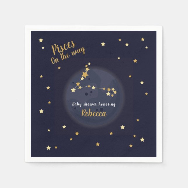 Servilleta De Papel Ducha de bebé de Pisces zodiac (Anverso)