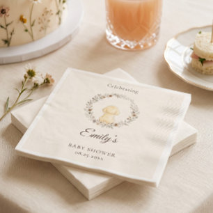 Servilleta De Papel Ducha de Bebé de Retriever Dorado Acuarela Flor Si