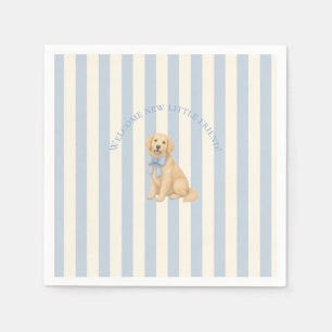 Servilleta De Papel Ducha de bebé de Retriever Dorado Azul