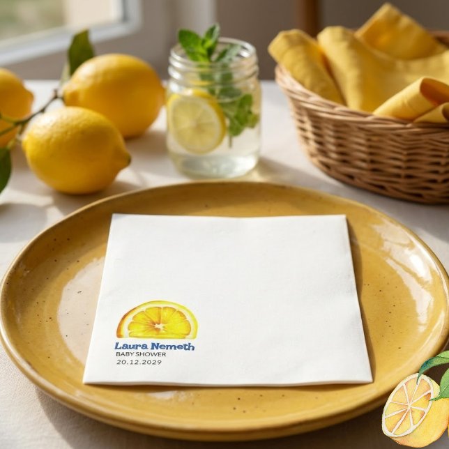 Servilleta De Papel Ducha de bebé de rodaja de limón acuarela (Subido por el creador)