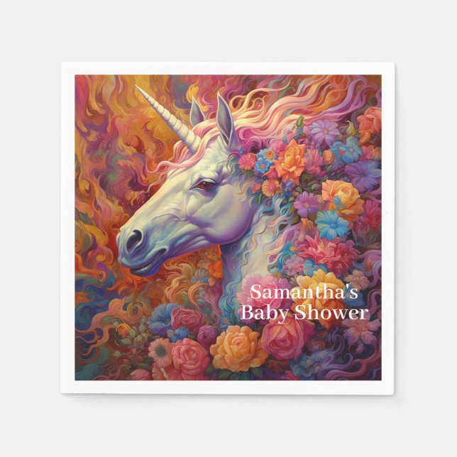 Servilleta De Papel Ducha de Bebé de Unicornio Impresionante (Anverso)