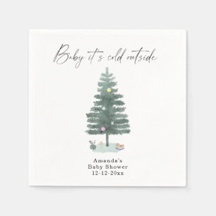 Servilleta De Papel Ducha de bebé del árbol de Navidad al acuarela