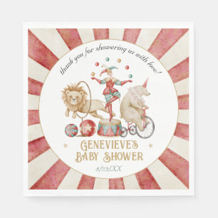 Servilleta De Papel Ducha de Bebé del Circo Carnaval Acuarela Capricho