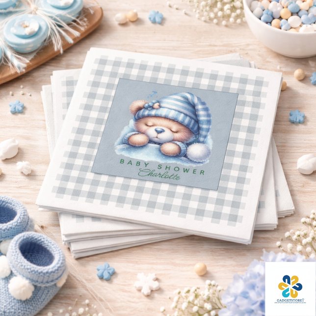 Servilleta De Papel Ducha de Bebé del Osito de Peluche Adorable (Cute Teddy Bear Baby Shower Napkins)
