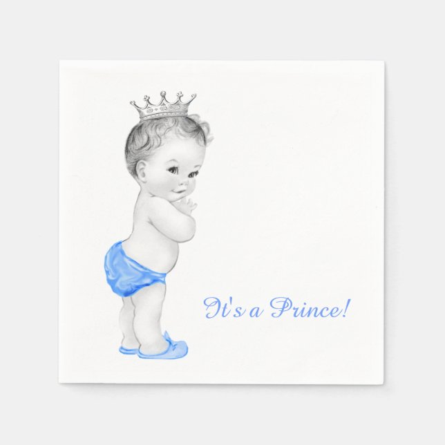 Servilleta De Papel Ducha de bebé del Príncipe Azul Dulce (Anverso)