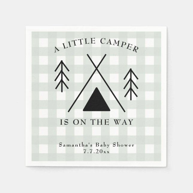 Servilleta De Papel Ducha de bebé en camping (Anverso)