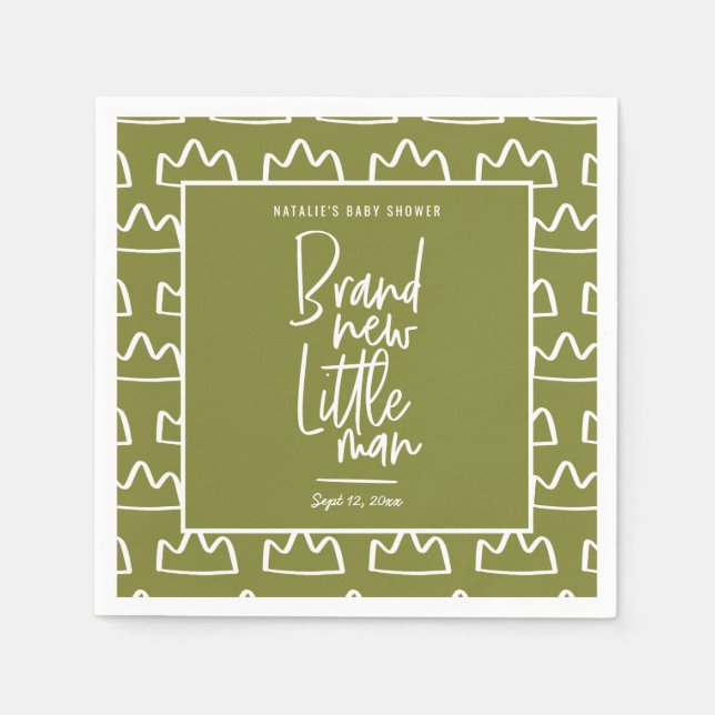 Servilleta De Papel Ducha de bebé escrita a mano moderna (Anverso)