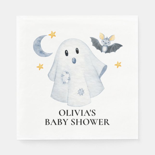 Servilleta De Papel Ducha de bebé Fantasmita de Halloween (Anverso)