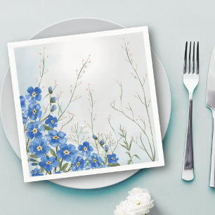 Servilleta De Papel Ducha de bebé floral azul en flor
