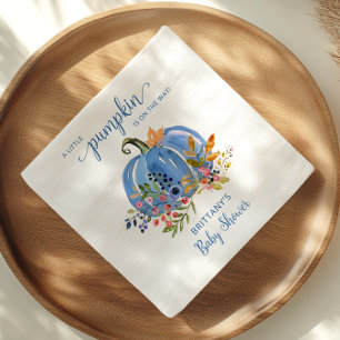 Servilleta De Papel Ducha de bebé floral de calabaza azul de otoño