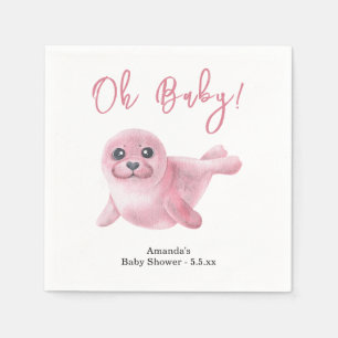 Servilleta De Papel Ducha de bebé Foca Rosa