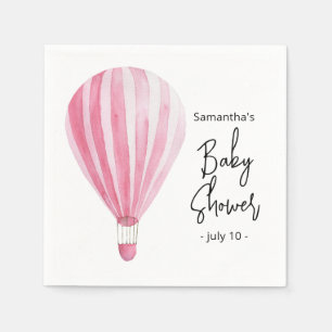 Servilleta De Papel Ducha de bebé globo aerostático rosa