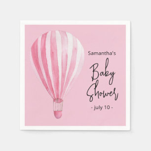 Servilleta De Papel Ducha de bebé globo aerostático rosa