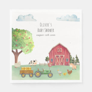 Servilleta De Papel Ducha de bebé Granja Tractor Rojo del Mercado de A