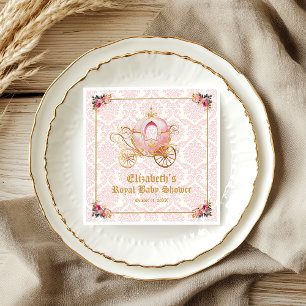 Servilleta De Papel Ducha de Bebé Hada Princesa Carruaje Rosa