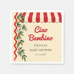 Servilleta De Papel Ducha de bebé italiana personalizada Ciao Bambino