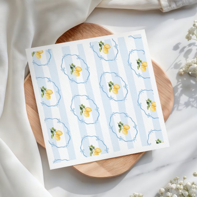Servilleta De Papel Ducha de Bebé Limón Amarillo con Lazos Azules (Subido por el creador)