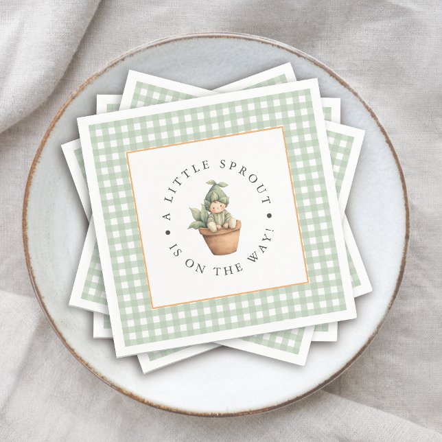 Servilleta De Papel Ducha de bebé Little Sprout Sage Green Gingham (Subido por el creador)