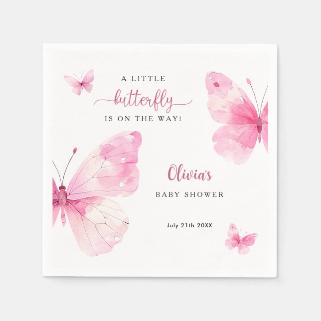 Servilleta De Papel Ducha de Bebé Mariposa Pequeña (Anverso)