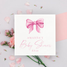 Servilleta De Papel Ducha de bebé niña con lazo ROSA