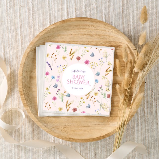 Servilleta De Papel Ducha de bebé niña flor silvestre rosa (Subido por el creador)