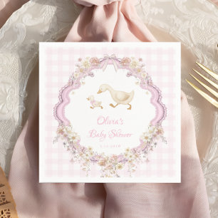 Servilleta De Papel Ducha de Bebé Niña Ganso Tonto Rosa