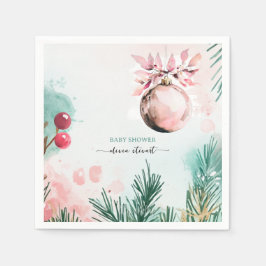 Servilleta De Papel Ducha de Bebé Niña Invierno Navidad en Letra Scrip