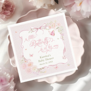 Servilleta De Papel Ducha de Bebé Niña Mariposa Pequeña Flor