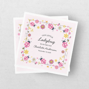 Servilleta De Papel Ducha de Bebé Niña Mariquita Rosa