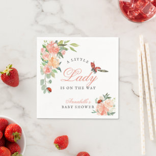 Servilleta De Papel Ducha de Bebé Niña Rosas Mariquita Señorita