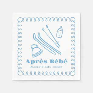 Servilleta De Papel Ducha de Bebé Niño Azul Después Bebé Dibujado a Ma