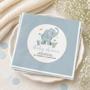 Servilleta De Papel Ducha de bebé niño azul elefante adorable