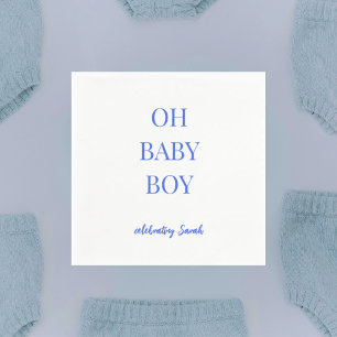 Servilleta De Papel Ducha de bebé niño azul real personalizada