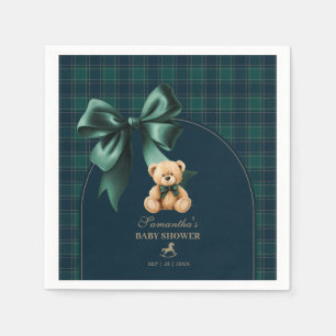 Servilleta De Papel Ducha de bebé niño de osito de felpa verde a cuadr