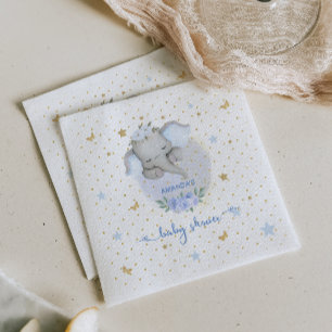 Servilleta De Papel Ducha de bebé niño elefante azul dorado floral