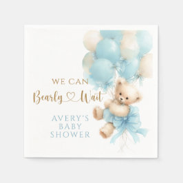 Servilleta De Papel Ducha de bebé niño globo azul lazo oso de peluche