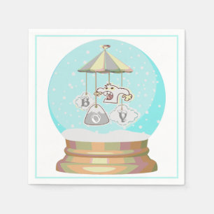 Servilleta De Papel Ducha de bebé niño invierno yeti globo de nieve az