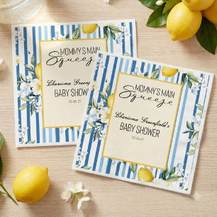 Servilleta De Papel Ducha de Bebé Niño Lemon Blue de Mamá's Main Squee