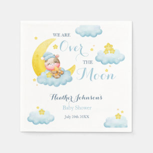 Servilleta De Papel Ducha de Bebé Niño Vaca Sobre La Luna