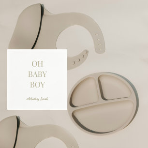 Servilleta De Papel Ducha de bebé niño verde salvia personalizada