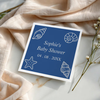 Servilleta De Papel Ducha de Bebé Océano Azul Caparazón de Mar