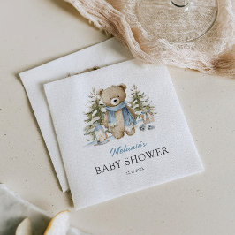 Servilleta De Papel Ducha de Bebé Oso Acuarela de Invierno